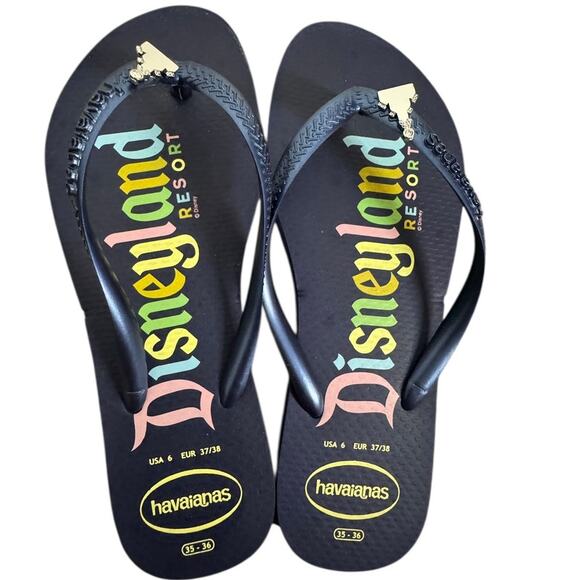HAVAIANAS Disneyland Parks Resort Flip Flops SZ 6 - Picture 1 of 8